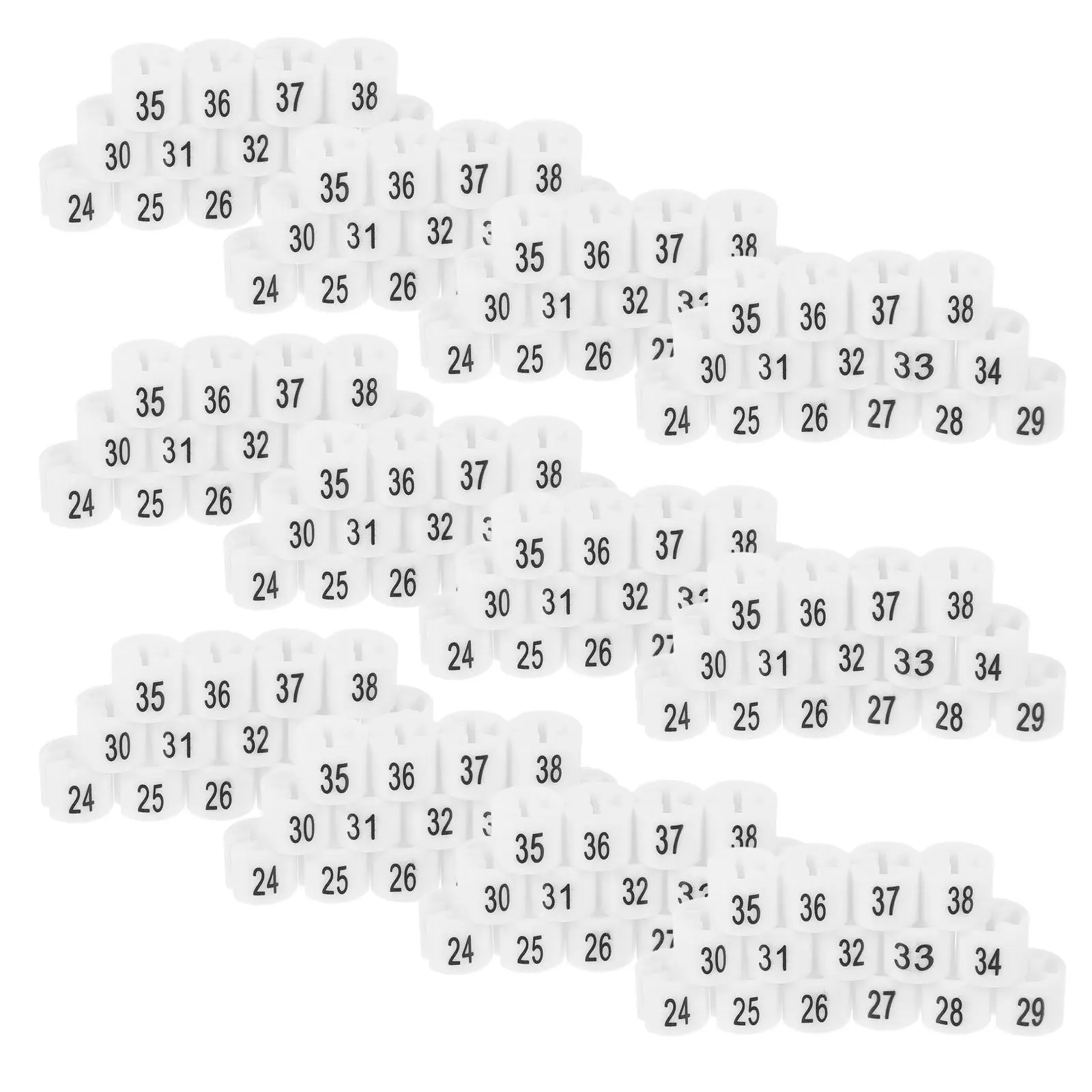 150Pcs Plastic Size Rings for Clothes Hangers Easy Use Accurate Sizing Labels Variety of Sizes Sleek Design Wardrobe
