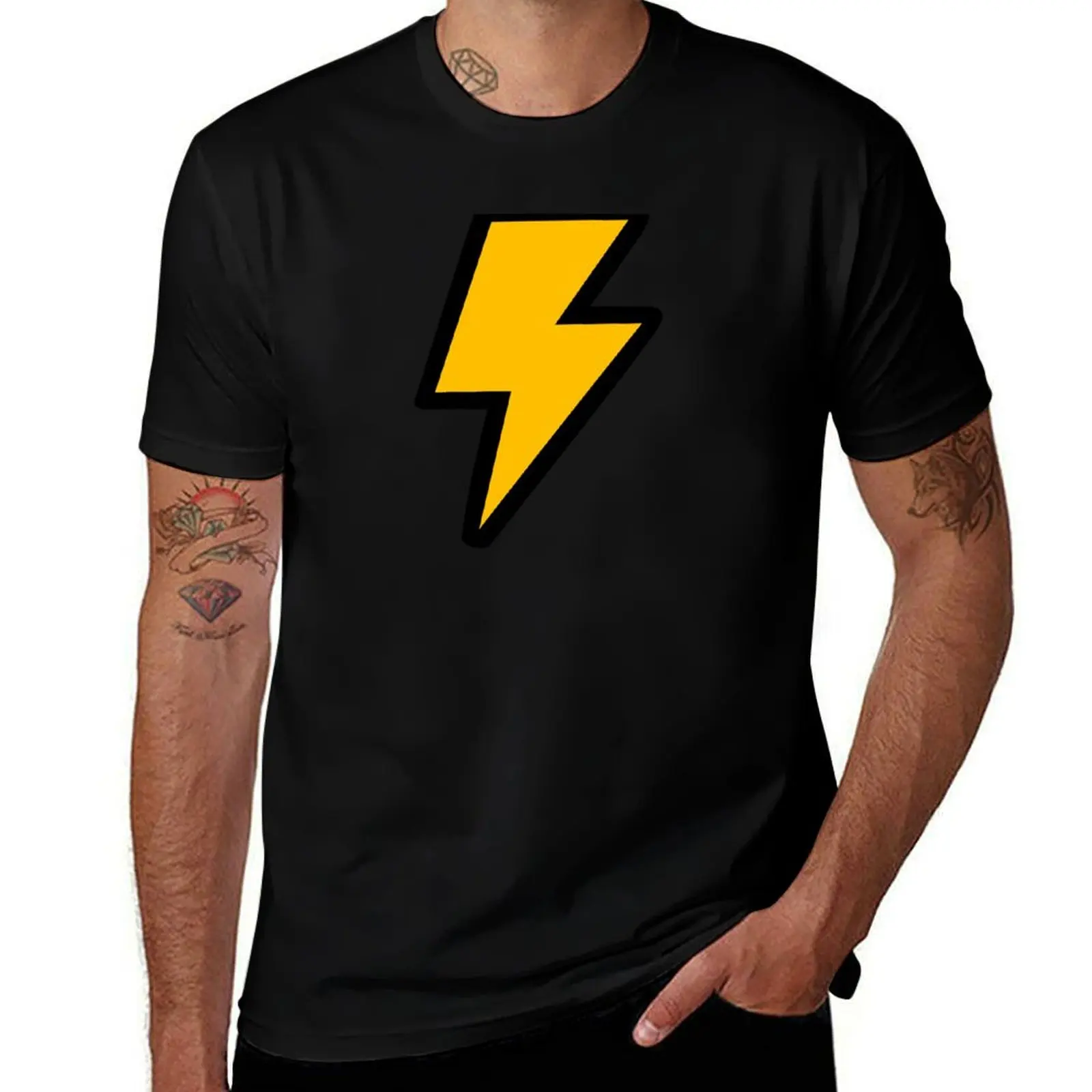 

Cartoon Lightning Bolt T-Shirt Gym Exercise Short Sleeve T-Shirt