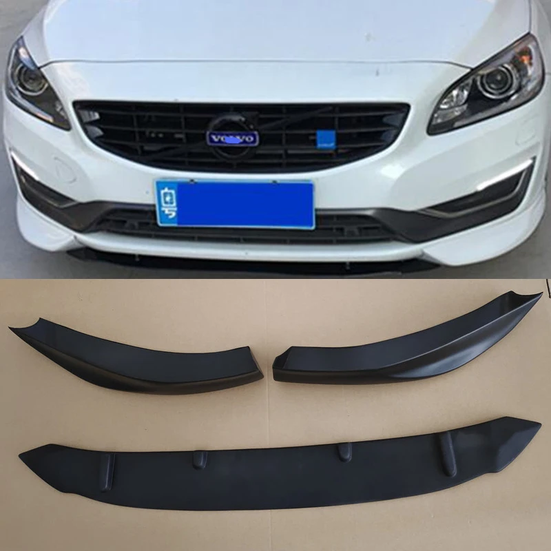 

Сплиттер для переднего бампера автомобиля Volvo S60 T5, 3 шт., АБС-пластик, материал, диффузор, аксессуары, набор для ремонта кузова 2014-2017 года