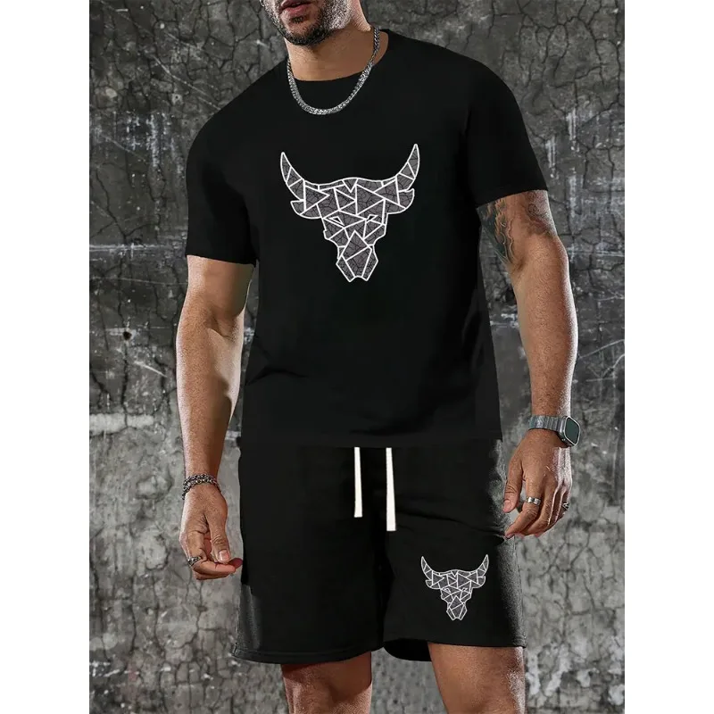 

2026 New daily loose, breathable, quick-drying casual high-elastic drawstring comfortable sport T-shirt set