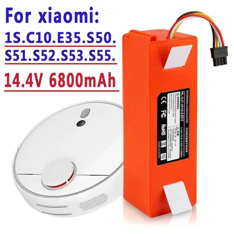 

100%.New.Paquete de batería para Robot aspirador Xiaoml Roborock S5 max, S50, S51, S52, S55, accesorios, 14,8 V, 6800mAh,