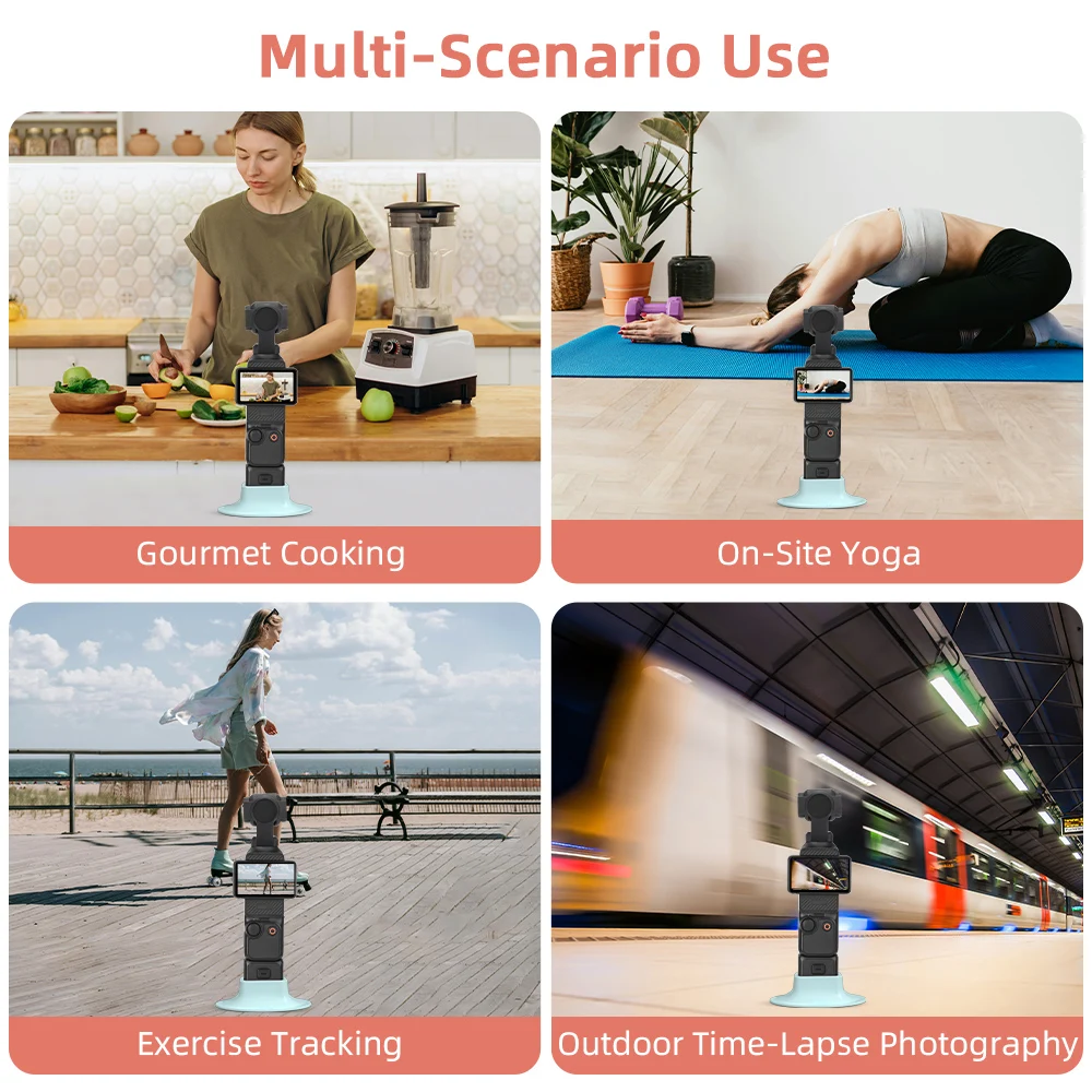 BRDRC Anti-slip Base for DJI Pocket 3 Silicone Non-slip Desktop Support Brackets Extension Base for Handheld Gimbal Accessory