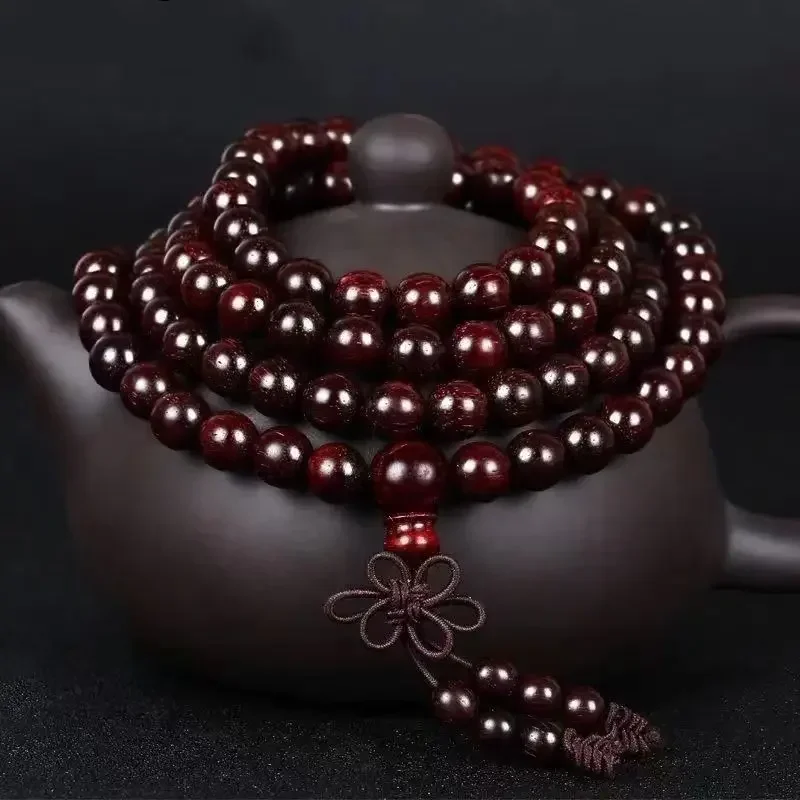 Natural Indian Pterocarpus Santalinus Bracelet 108 Beads Men's Crafts Rosary Bracelet Sandalwood Venus Old Bracelet