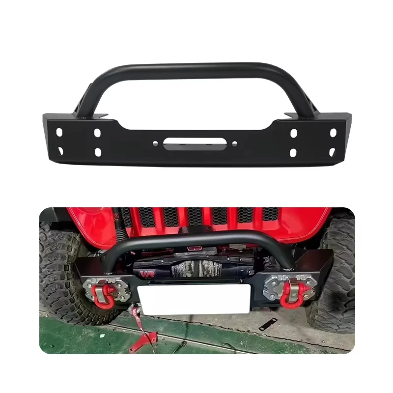 Front Bumper For Jeep Wrangler JK JL JT 2007-2024 4x4 Off-Road Vehicle Parts Wholesale Steel Front Bumper With Corners