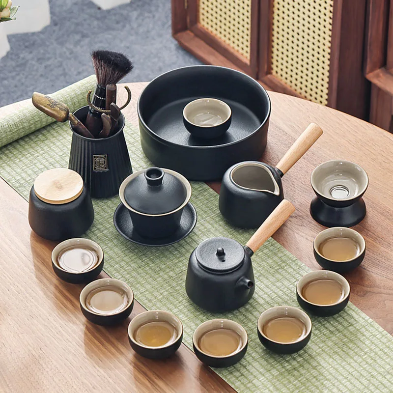 Chinese Travel Tea Set Gaiwan Portable Infusers Ceremony Ceramic Tea Sets Teacup Complete Tools Gift Juego Te Kitchen Teaware