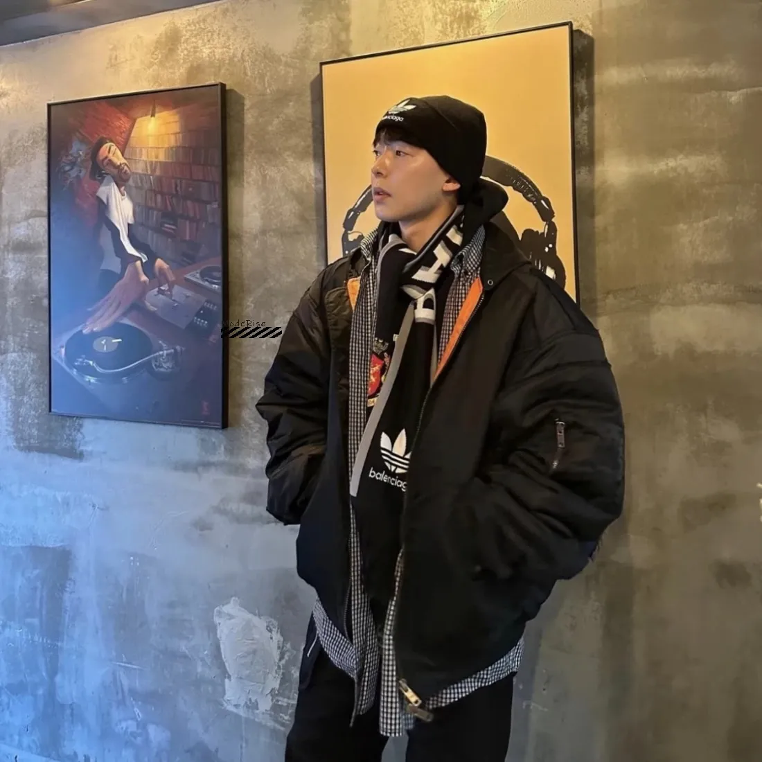 

GProject Winter Flight Jacket Thickened Warm Hooded Baseball Style Coat Long Sleeve Zipper Closure Color Cotton Outerwear