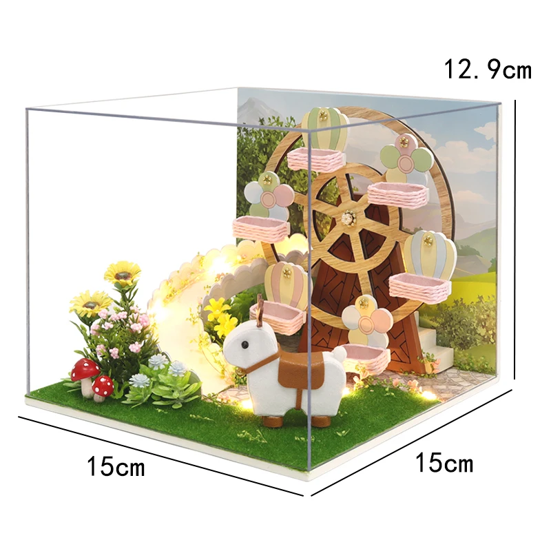 Mini Poppenhuis DIY Klein Huis 3D Puzzel Assemblage Gebouw Model Speelgoed Thuis Slaapkamer Decoratie Met Meubels LED Verlichting Geschenken