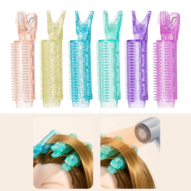 

2Pcs Bangs Hair Root Fluffy Lazy Hair Clips Hair Top Styling Hairpins Hair Rollers Bangs Curling Barrel Hair Clips Curlers Tools