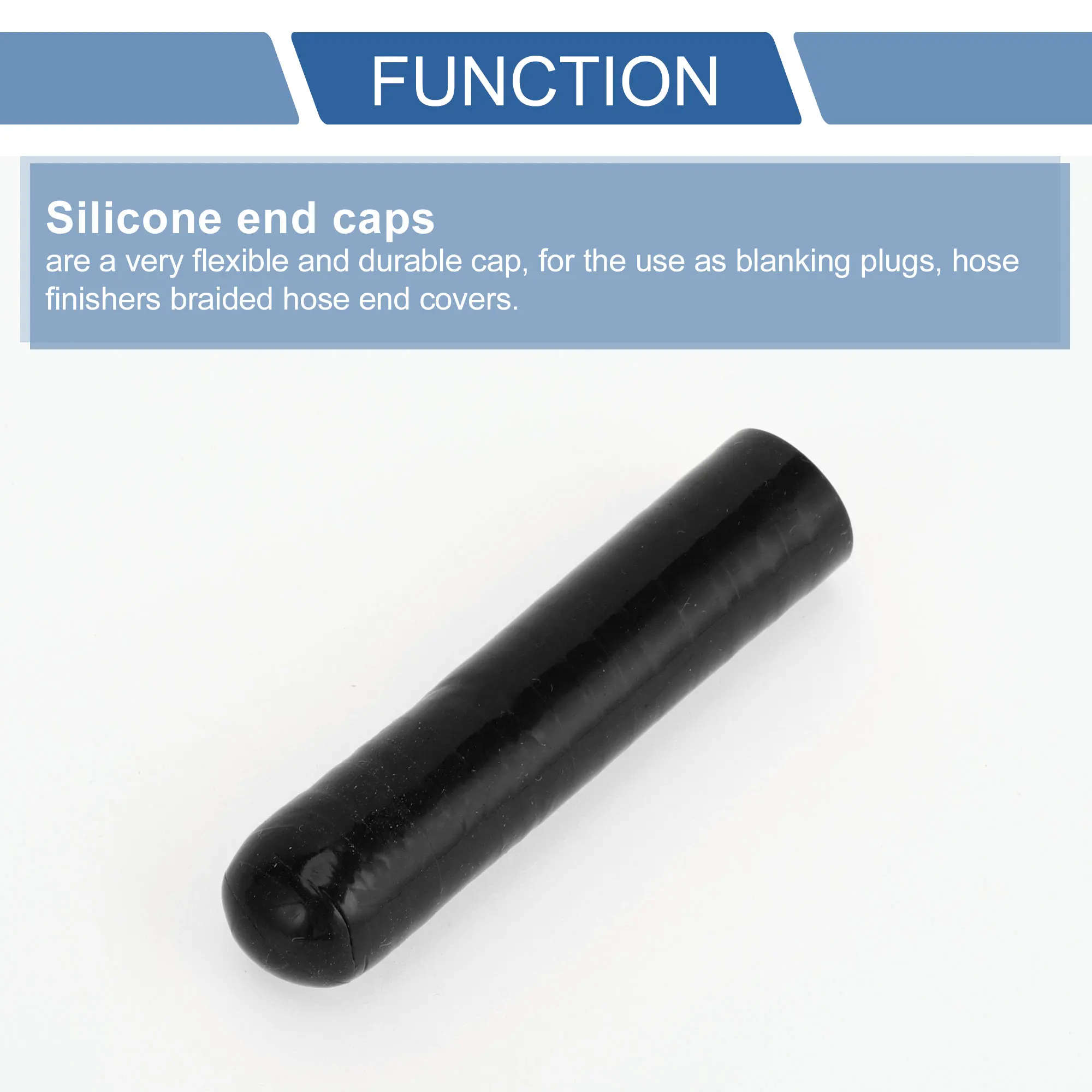 UXCELL 6 mm-40 mm Innendurchmesser, schwarz, blau, Auto-Silikonkautschuk-Schlauch-Endkappe, Hochdruck-Toleranz bis zu 1 MPa, Mehrzweck-Kfz-Einsatz