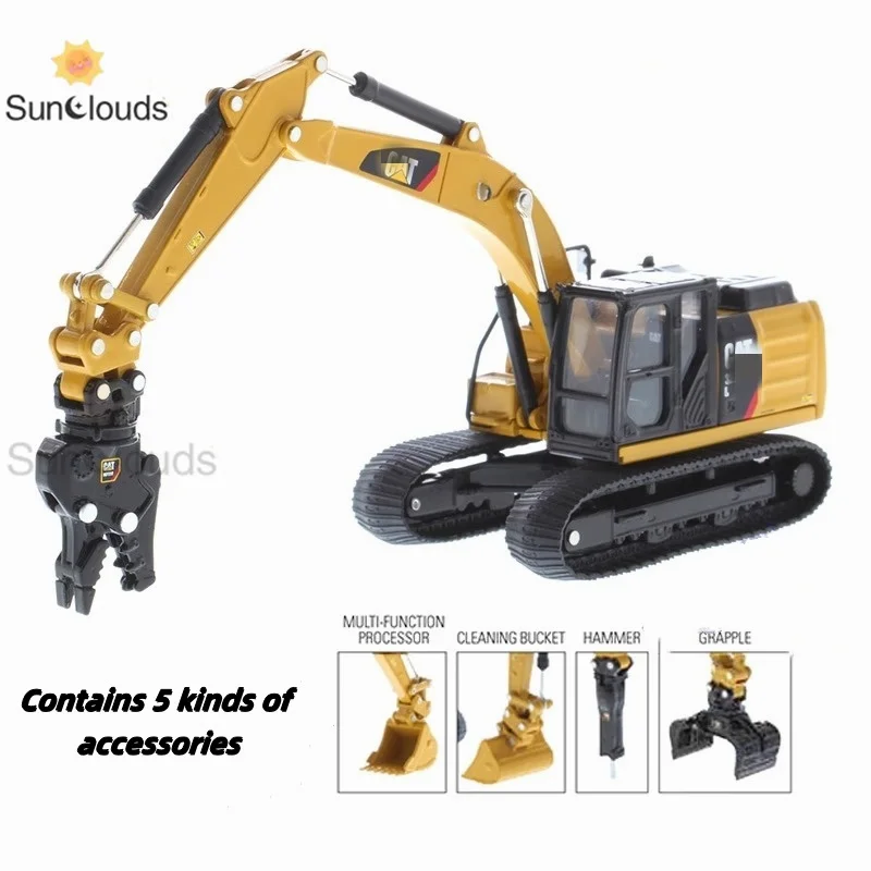 For Caterpillar Excavator Model CAT 320F L 1:64 DM Engineering Truck Model 85636 with Five Genuels Die Cast Model Toy Car