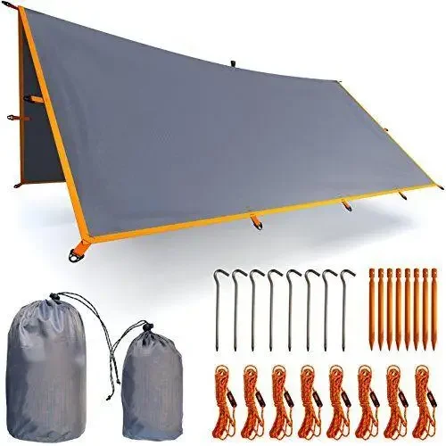 

Camping Tarp Shelters Outdoor Flysheet Camping Hammock Tent Rainfly Tarp Wholesale Ultralight Waterproof Polyester 1pc/carry Bag