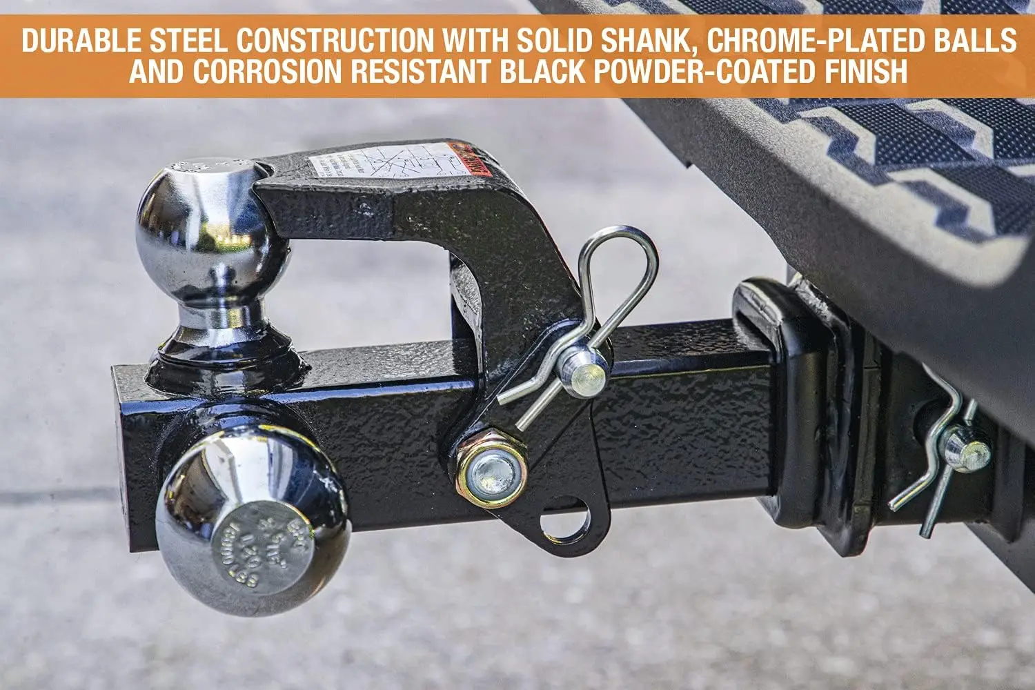 منتجات المشترين 1802279 وصلة ثلاثية الكرات مع خطاف، وجهاز استقبال 2 بوصة، كرة سحب كروم وأسود #4