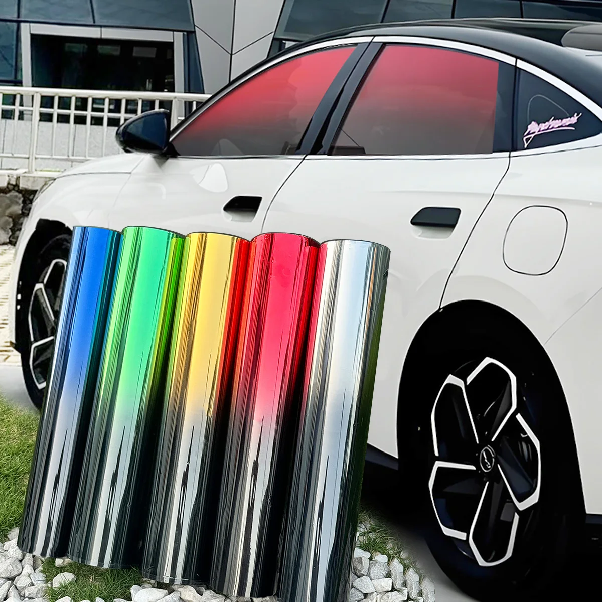 Car Gradient Solar Film Side Windshield Tint Film UV Protected Heat Insulation Color Change Film Exterior Accessories Universal