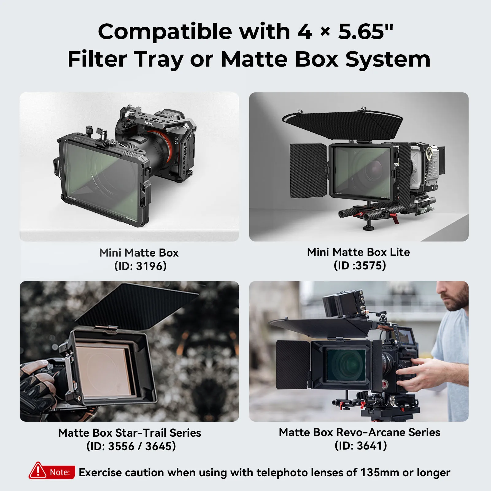 SmallRig CINE 4 x 5.65 White Mist 1/8 1/4 Filter Meet High Standards of Cinematic and Video Production Two Version ,Portable