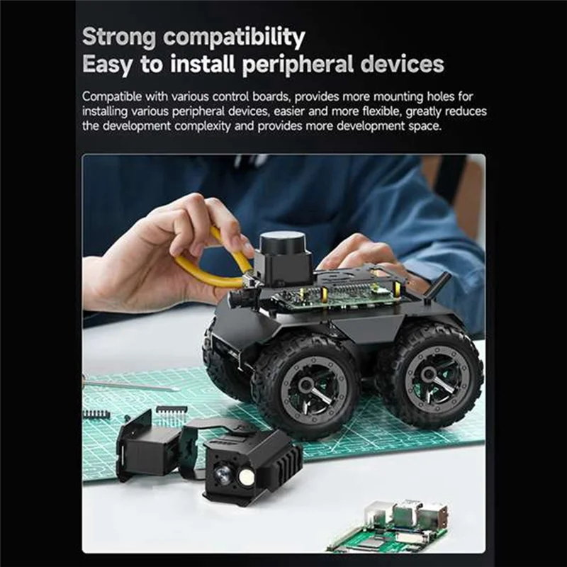 【HOT】WAVE ROVER 4WD Zestaw podwozia robota mobilnego Forraspberry Pi Car, rozszerzalna i elastyczna konstrukcja dla entuzjastów robotyki Wtyczka brytyjska