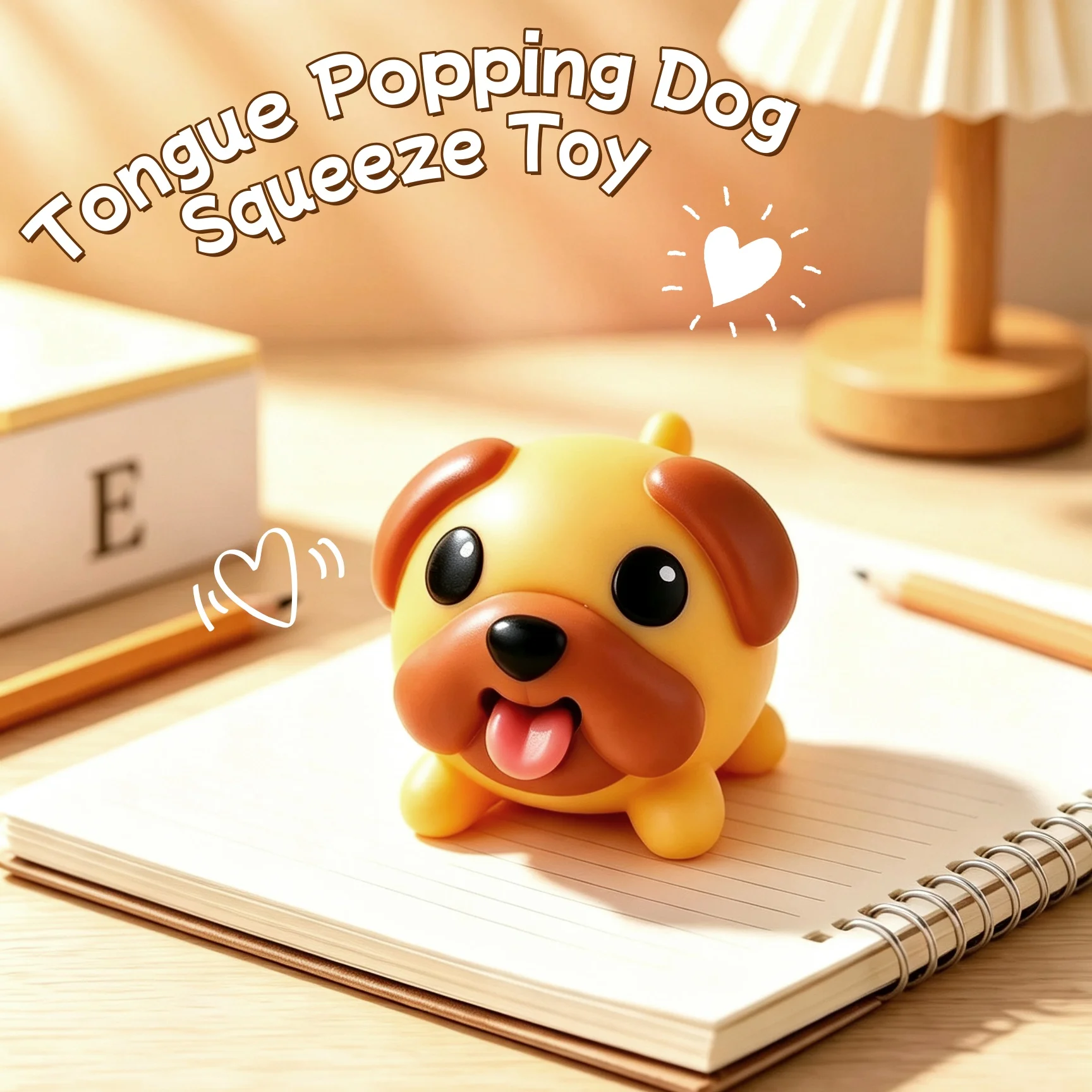 New Cute Dog Tongue Out Creative Stress Relief Cute Vinyl Toy Keychain Handbag Hanging Decorative Pendant for Young Adults