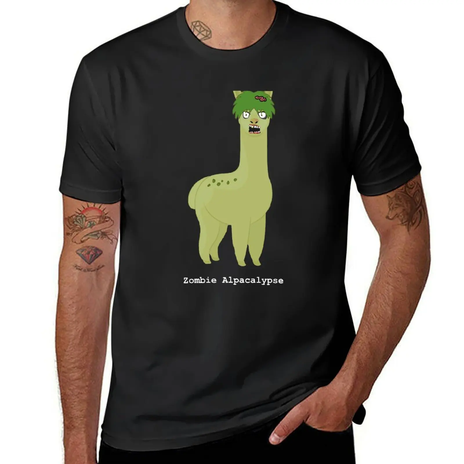 Zombie Alpacalypse T-Shirt plain plus sizes tshirts for men