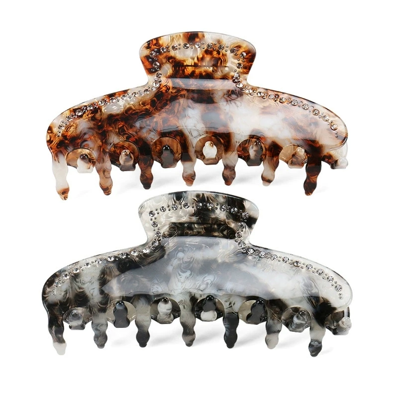 Hot Feminine Acetate Hair Claw With Rhinestone High-end Large Hair Clips Women Hair Accessories