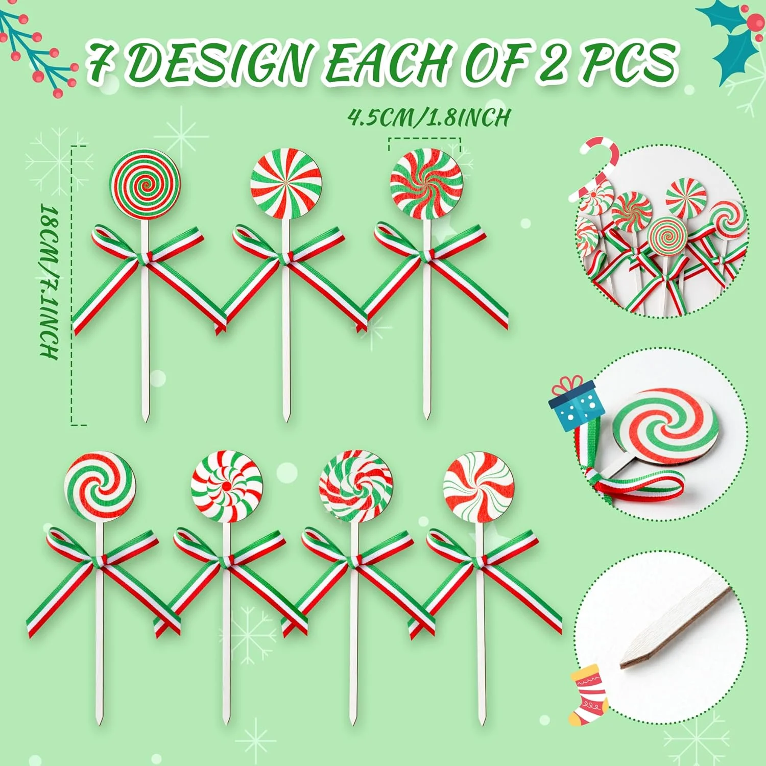 14 stuks Kerstvaasvuller Stick - Floral Picks Wood recensie en prijs