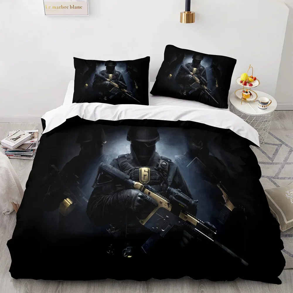 Clancy's Rainbow Six Duvet Cover Pillowcase Bedding Set Adult Boy Girl Bedroom Decoration Children Gift Single Double Large Size