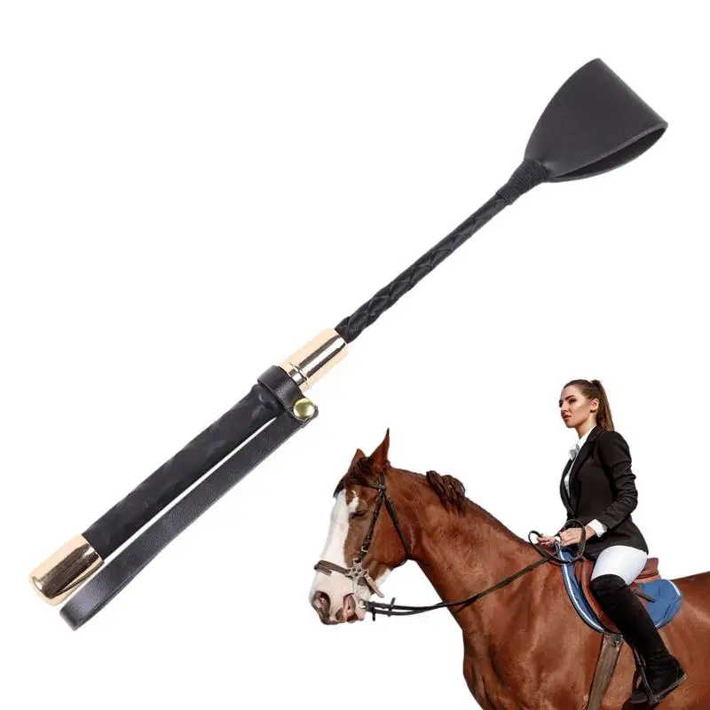 Riding Crop Durable Equestrian Training PU Leather Outdoor Portable Pointer Lightweight Non Slip With Handle Horse Whip Racing