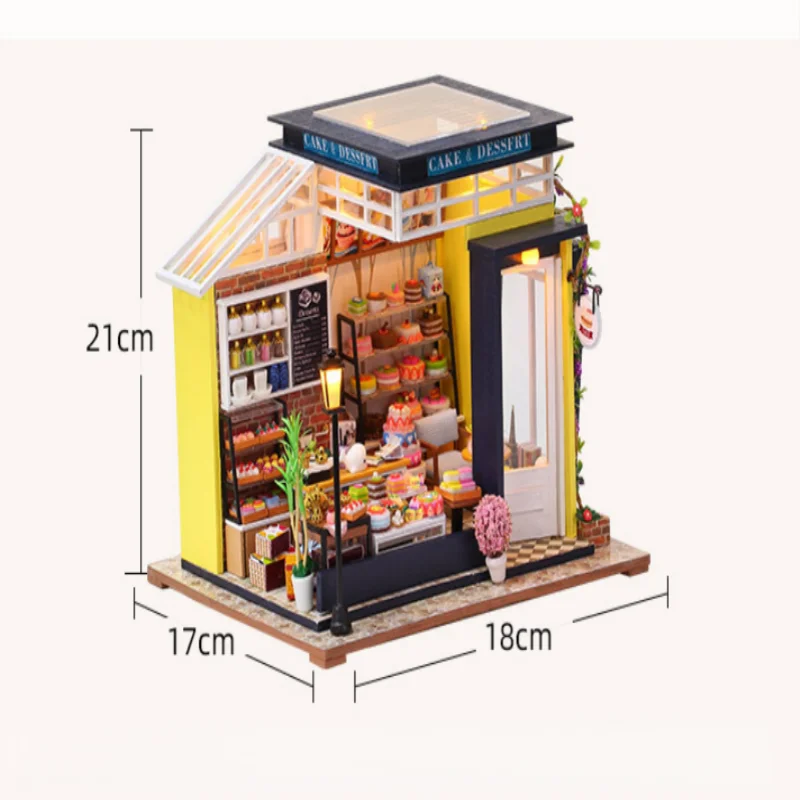 OUZEY Sweet Dream Bakery DIY، بيت حلوى مصغر ثلاثي الأبعاد، هدية إبداعية للفتيات المراهقات #6