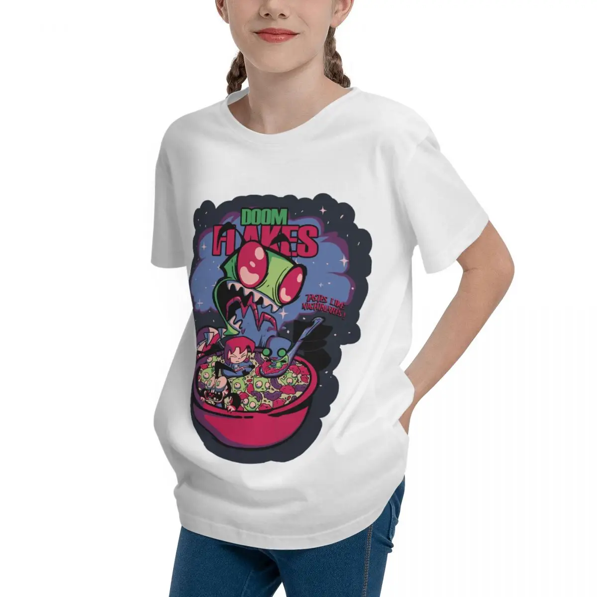 Adolescents Invader Zim Cereal Classic Basic Short Sleeve T-Shirt Nerd Modern Tshirt Top Quality High quality