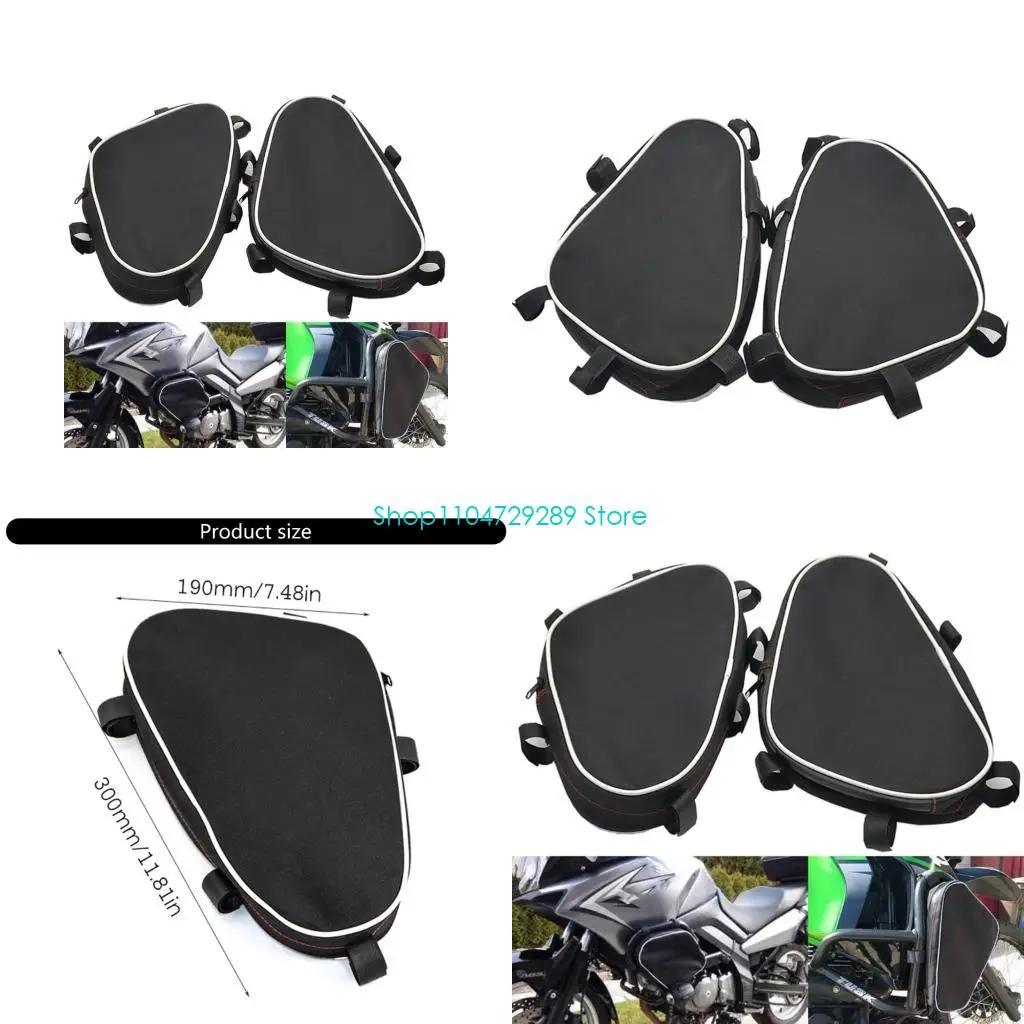 

D8KE 2pcs Dustproof Tool Storage Pouch Easy Installation Motorcycle Frame Crash Bars Waterproof Bag for DL650 Placement Bags