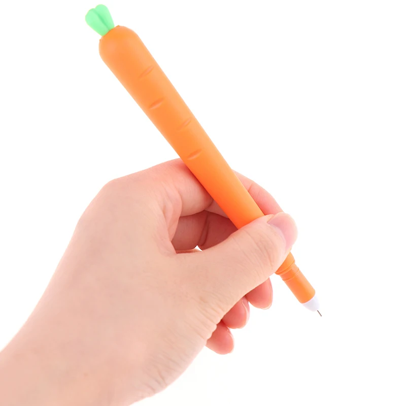 10pcs  0.5mm Gel Pen Black Ink Roller Marker Pen( Cute Carrot Styling) Cute Pens Cute Stationary Supplies Gel Ink Pen Wholesale