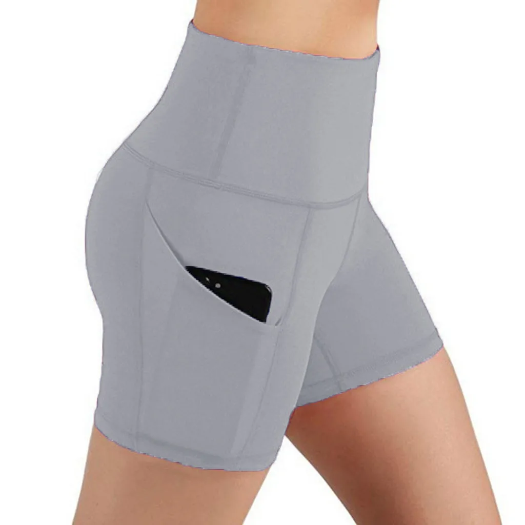 Woman Gym Short Yoga Legging High Waist Lifting Push Up Tight Cycling Biker Shorts Pocket Jogging Running Lady Gym Shorts