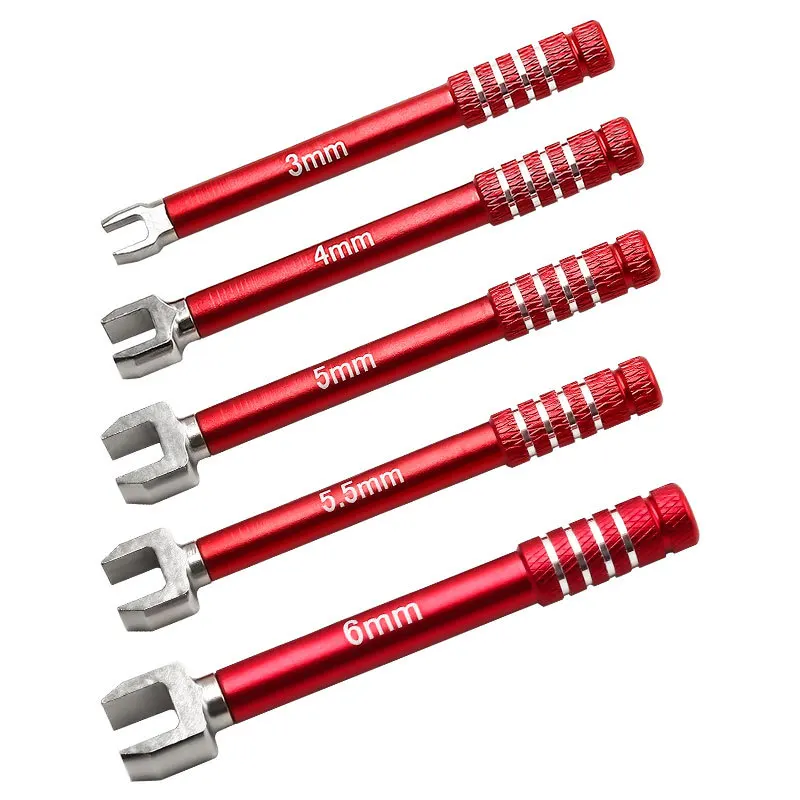 مفتاح ربط Alu-Turnbuckle 3.0/4.0/5.0/5.5/6.0 مم 5 قطع/المجموعة R:Red BL:Blue TI:Titanium