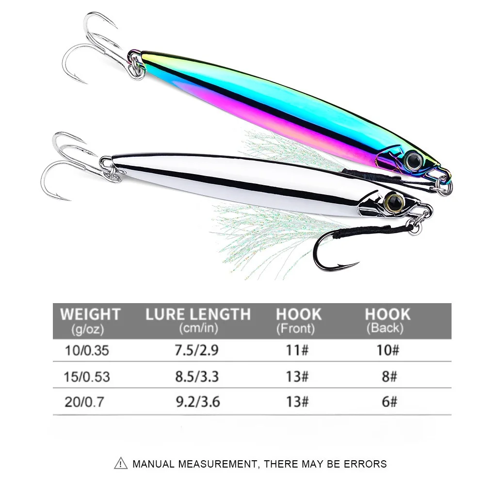 BILLINGS 1pcs  Long-Cast Elongated Electroplated Jig Fast-Retrieve Mackerel Mirror-Finish Lure—Metal Lure—Fishing Gear