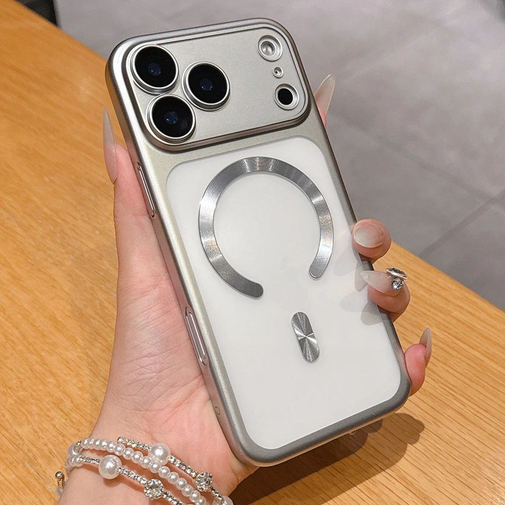 Luxuriöse, matte, durchscheinende magnetische Handyhülle für iPhone 18 17 Pro Max 18Pro 17Pro Hüllen für MagSafe kabelloses Laden Schutzhülle iPhone 18 17 Pro Max Hüllen