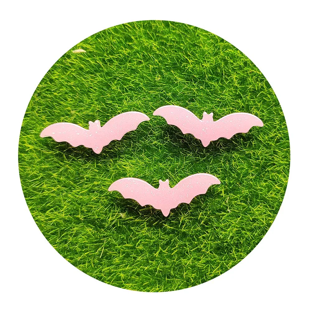 Cartoon Resin Flatback Glitter Bat Ghost Halloween Figurines Slime Charms Cabochon Scrapbooking Fit Phone Embellishments