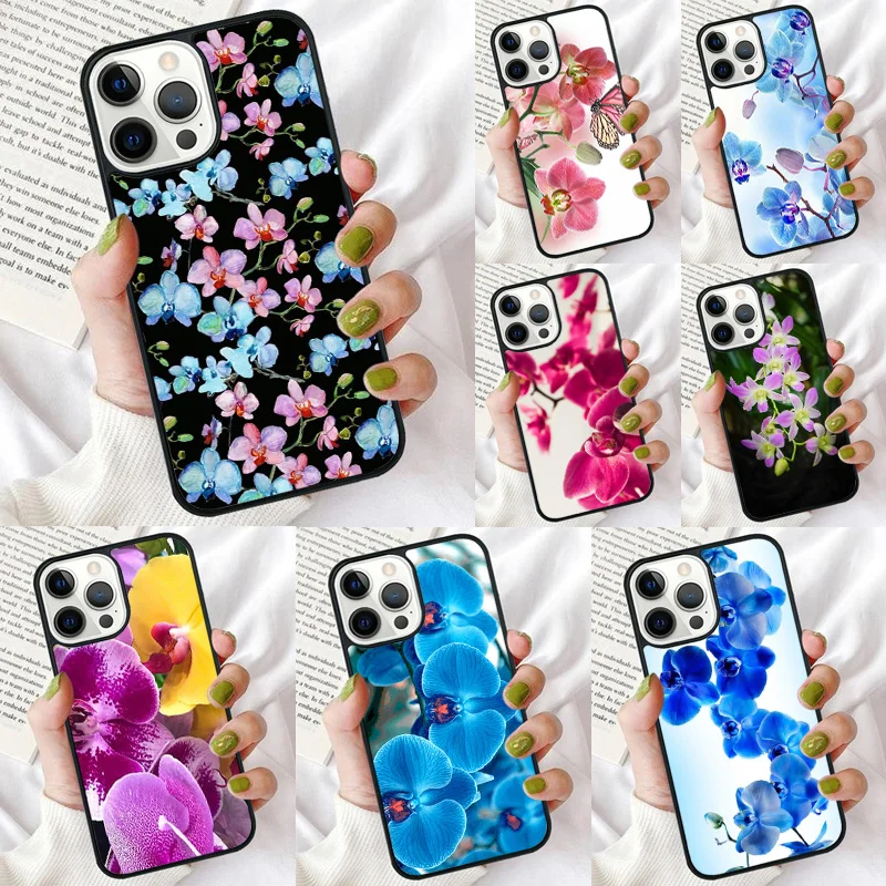 Orchid Flowers Colorful Phone Case for iPhone 16 15 14 12 13 mini PLUS X XS XR 11 PRO MAX Back Cover Fundas Shell