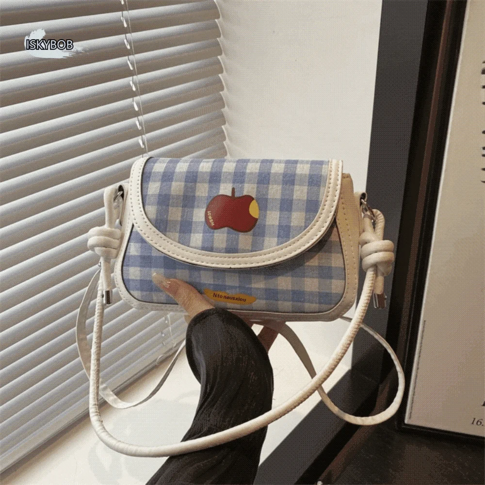 

Modern Contrast Color Crossbody Bags Fashion Lightweight Shoulder Bag with Embroidery Casual Handbag Women
