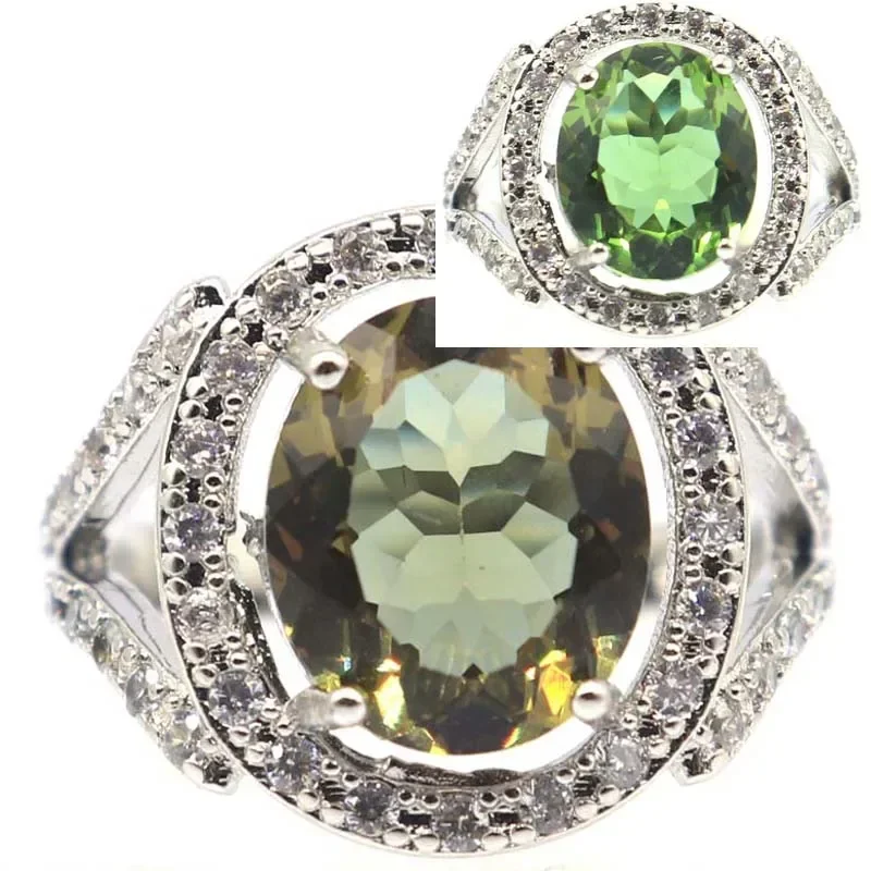 Anneaux en argent STERLING massif 925 personnalisés, 5.5g, Morganite rose, grenat spessartine, alexandrite, topaze, Zultanite