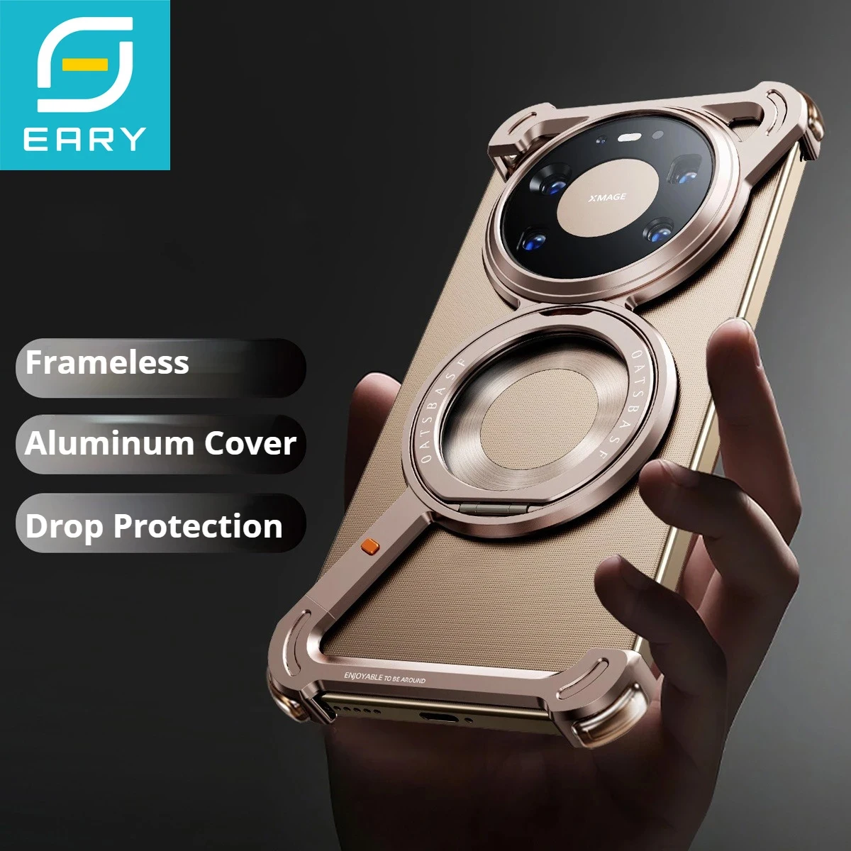 Eary für Huawei Mate 80 Pro Max Metallgehäuse mit Ständer 360° °   Drehbarer Magnetischer Ständer Rahmenlose Stoßfeste Schutzhülle für Smartphones