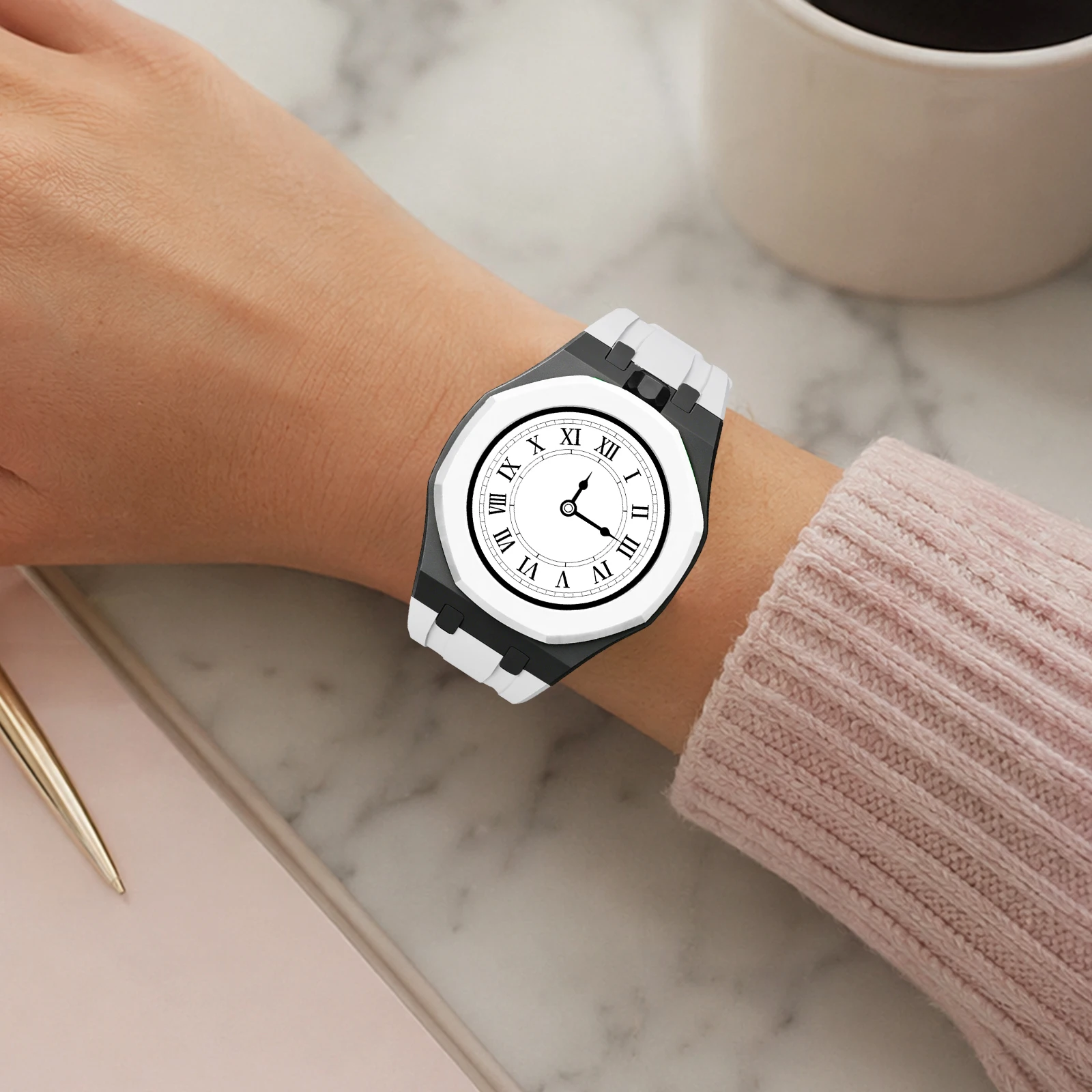 Cremic Case Silicone Band For A P Swatch X Royal Pop Watch Sweatproof Anti-Scratch Case & Strap Set Multi-Purpose for Men Women