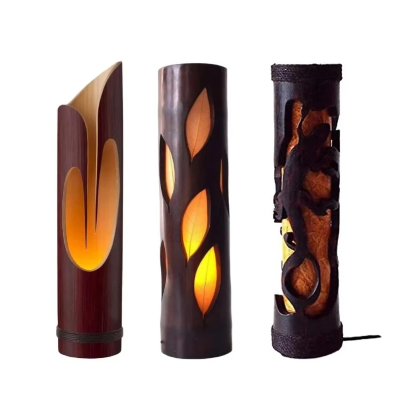 Bamboo Factory Nordic Bedroom Decoration Bedside Outdoor Garden Bamboo Table Lamp