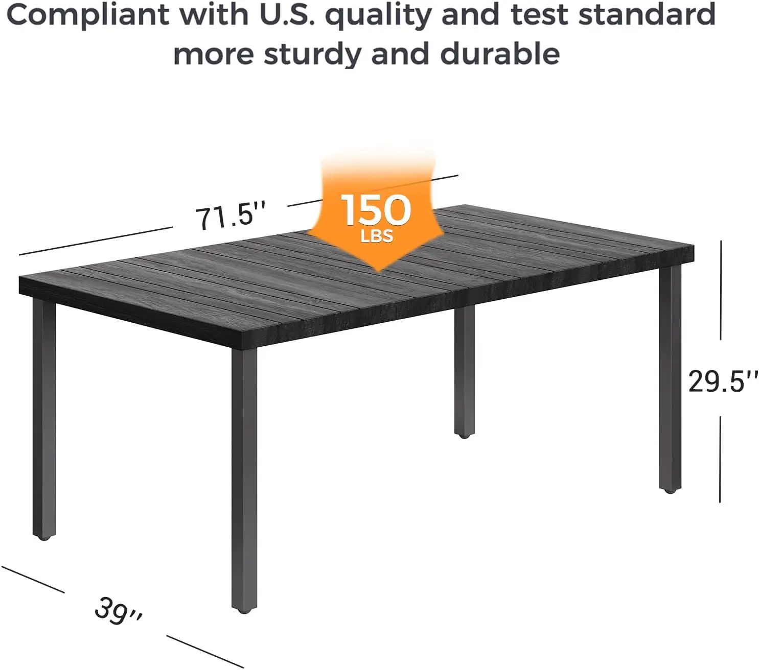 Outdoor Dining Set for 6, Patio Dining Set with 6-Piece Mesh Sling Rocking Chairs, 1-Piece Outdoor Dining Table 4-6 Person Use