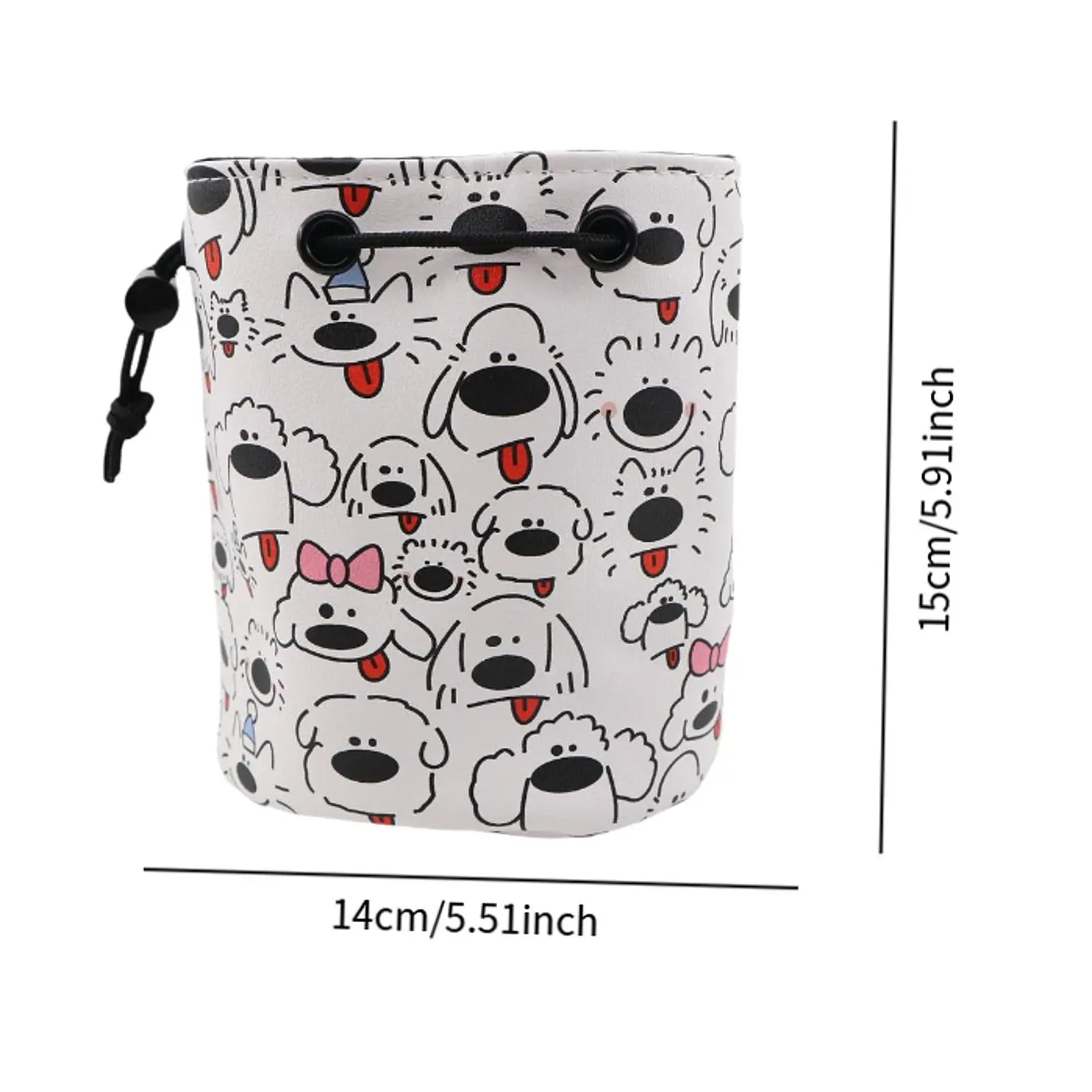 

Graffiti Puppy Printed Golf Ball Bag Protector Cartoon Portable Carrier Golfing Accessory Stylish Soft Lining Drawstring Bag