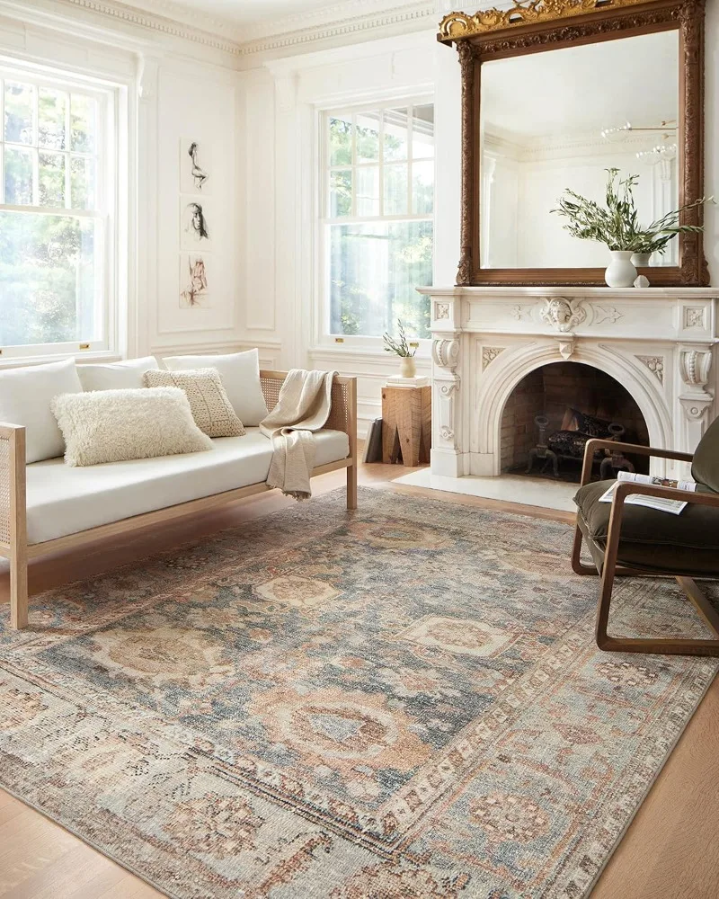 

Area Rug, Soft, Durable, Printed, Medallion, Low Pile, Non-Shedding, Easy Clean, bedroom decor rugs