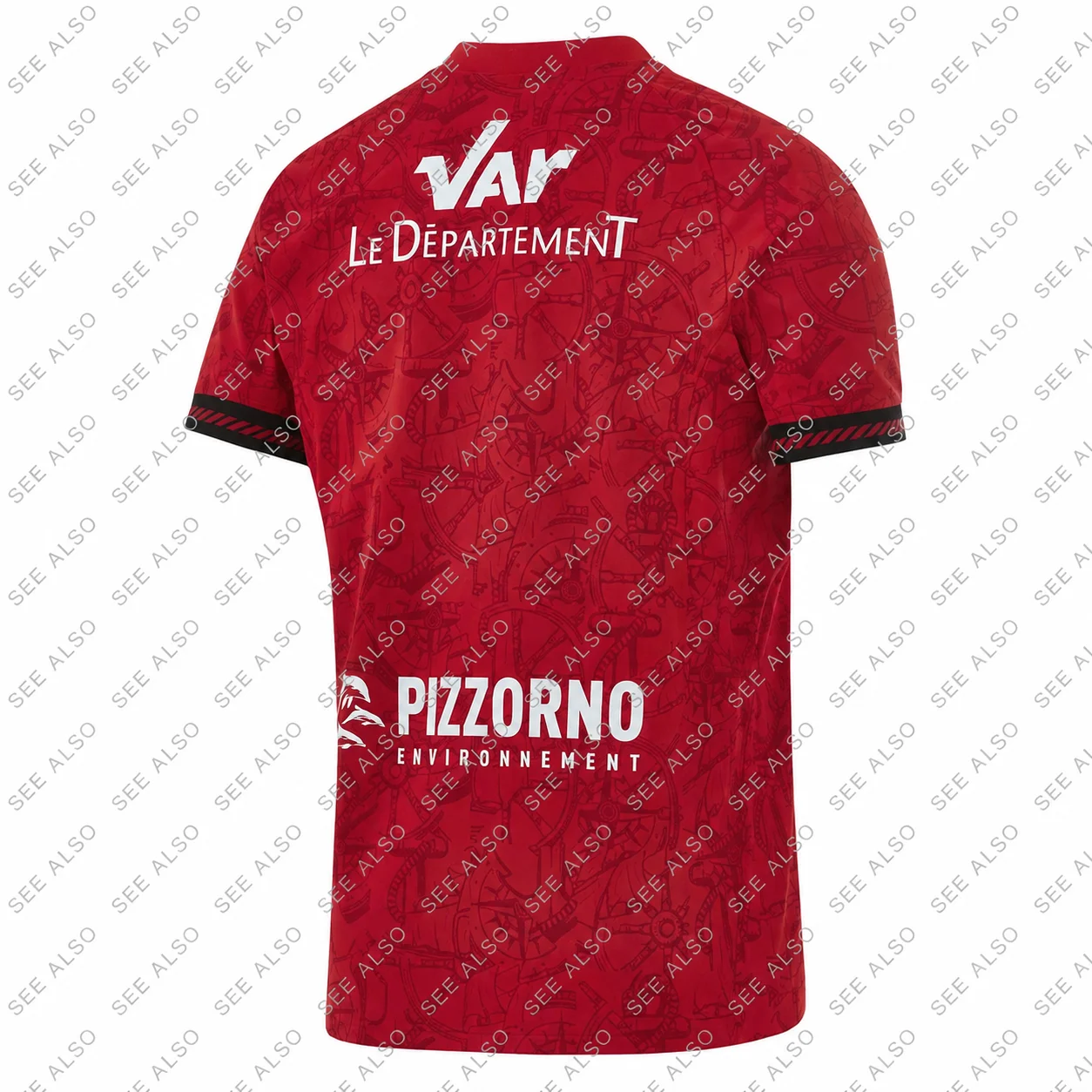 Herren Damen Kinder RC Toulon Rotes Rugby-Trikot mit nautischem Kompass-Print, kurzärmelig, atmungsaktiv, schnelltrocknend, Sport-Shirt für französische Clubfans – Detail 4