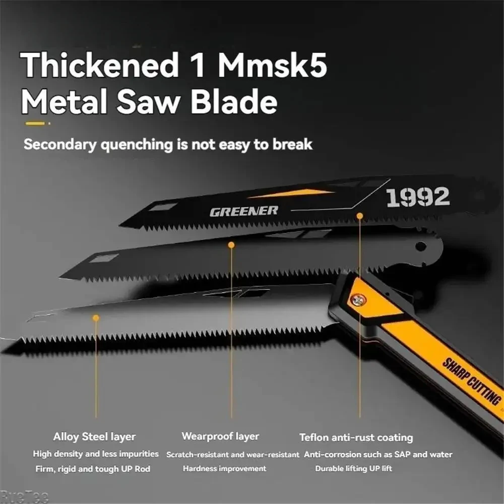 SK5 فولاذ سميك مقاوم للصدأ قابل للتعديل قابل للطي لأدوات النجارة منشار خشب يدوي #4