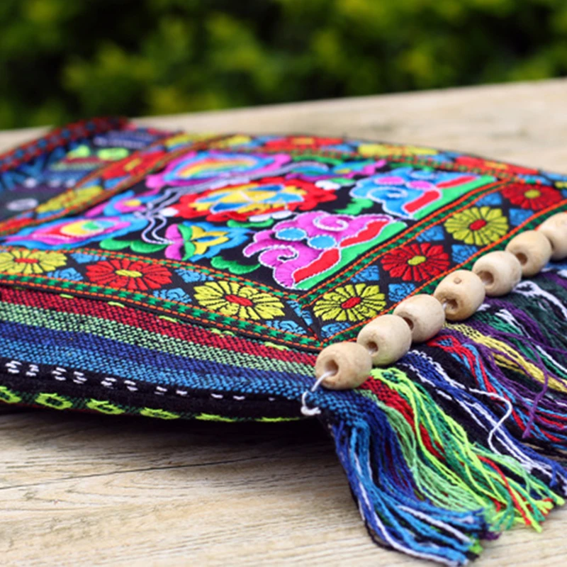 Hmong Vintage ethnische Umhängetasche Stickerei Boho Hippie Quaste Tote Messenger – Detail 16