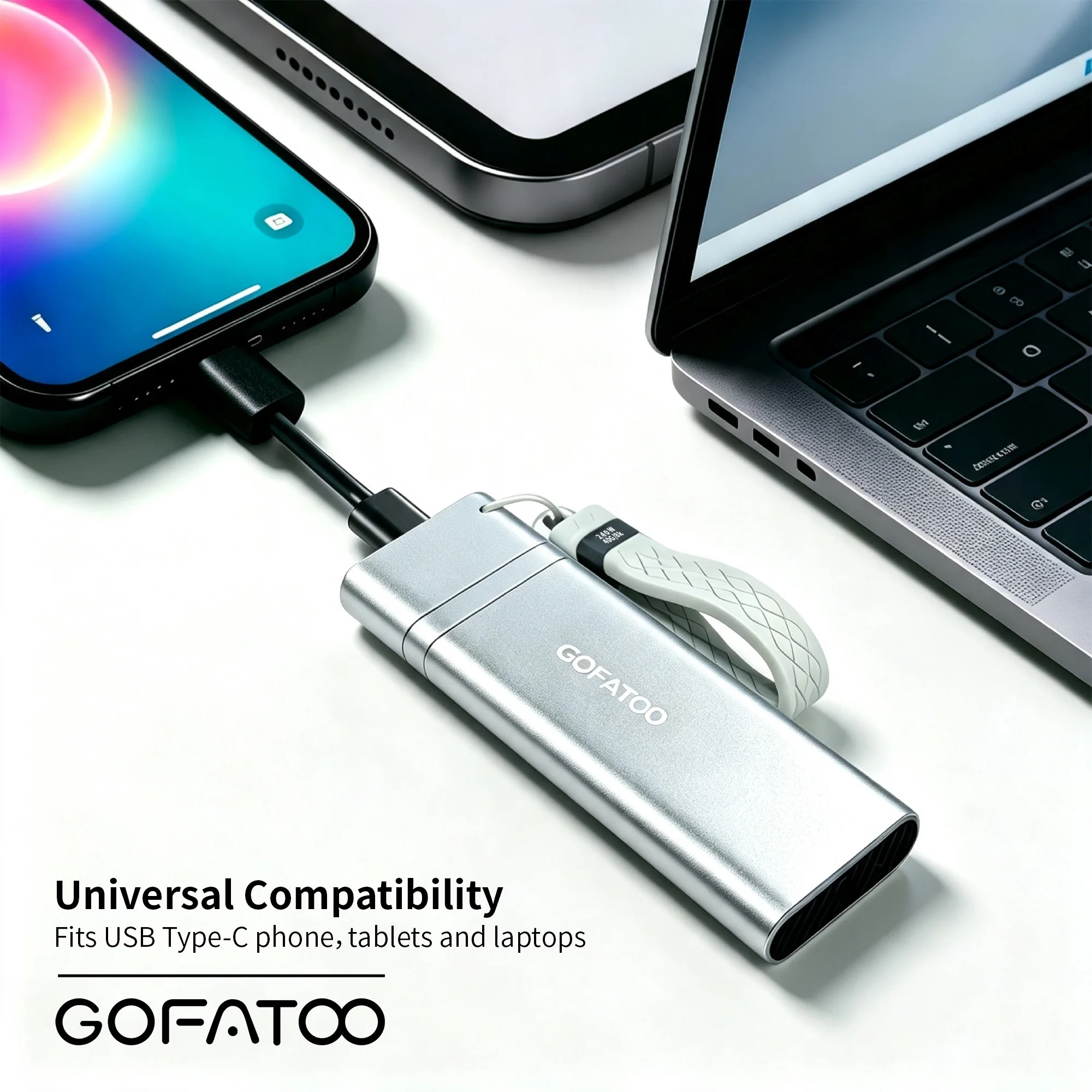 GOFATOO 1050MB/s USB3.2 Gen2 Type-C Portable PSSD External SSD For PS5 XBox Phone Laptop Game Console Camera 256GB 512GB 1TB 2TB