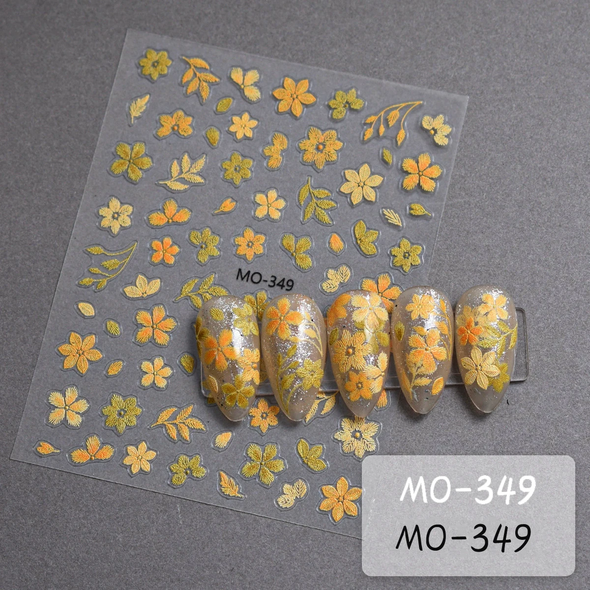 5D gestickte Blumen Nagelaufkleber Frühling Sommer bunte Blütenblätter Abziehbilder Nagelschieber Relief Kunst Maniküre Dekoration für Frauen