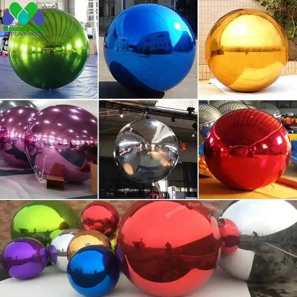 

High Quality PVC Rainbow Laser Hanging Giant Inflatable Mirror Ball For Promotion Party Show Display Commercial Advertising