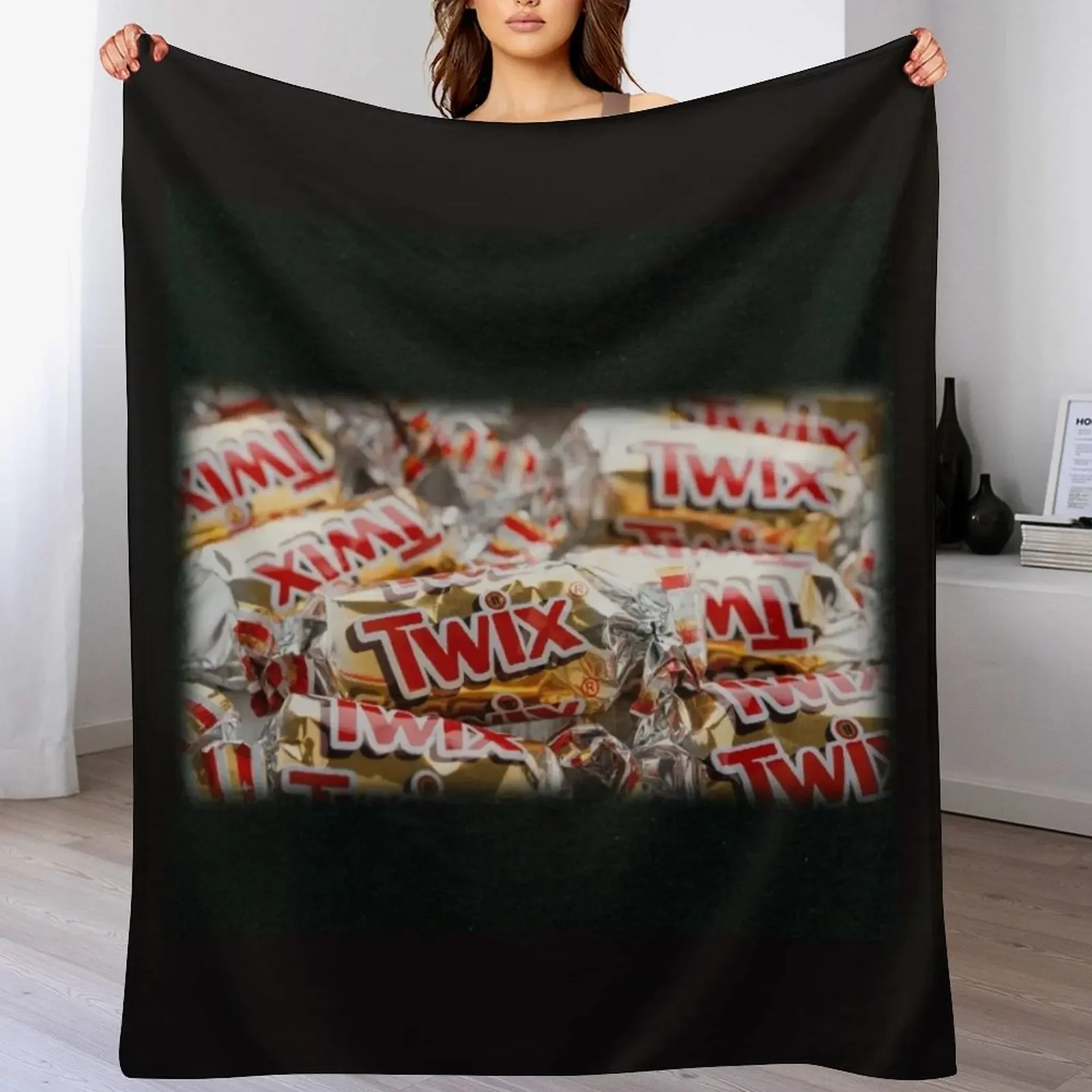 TWIX Patterns Pillows and Stickers (Twix) Throw Blanket Soft Sherpa Fleece Warm Blanket for Winter